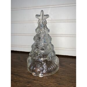 Vintage Iridescent Glass Christmas Tree With Star On Top